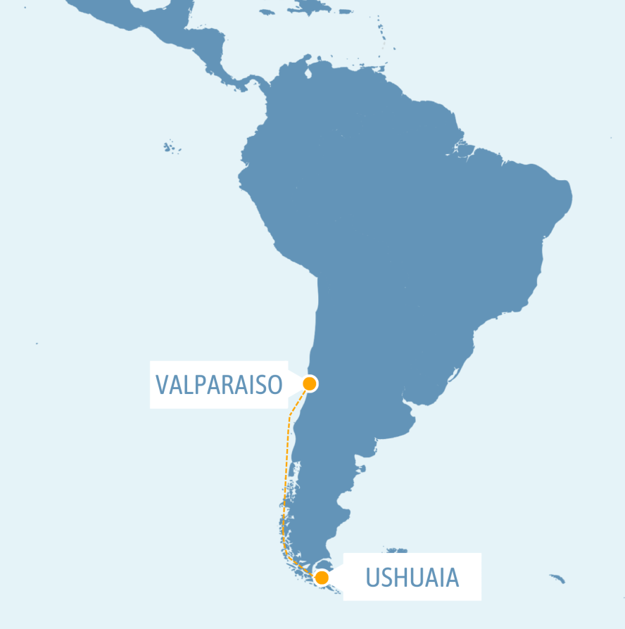 Ushuaia – Valparaiso – Ruta de los parques – Bark EUROPA – 2024