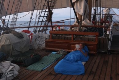 Pacific Voyage_sleeping on deck